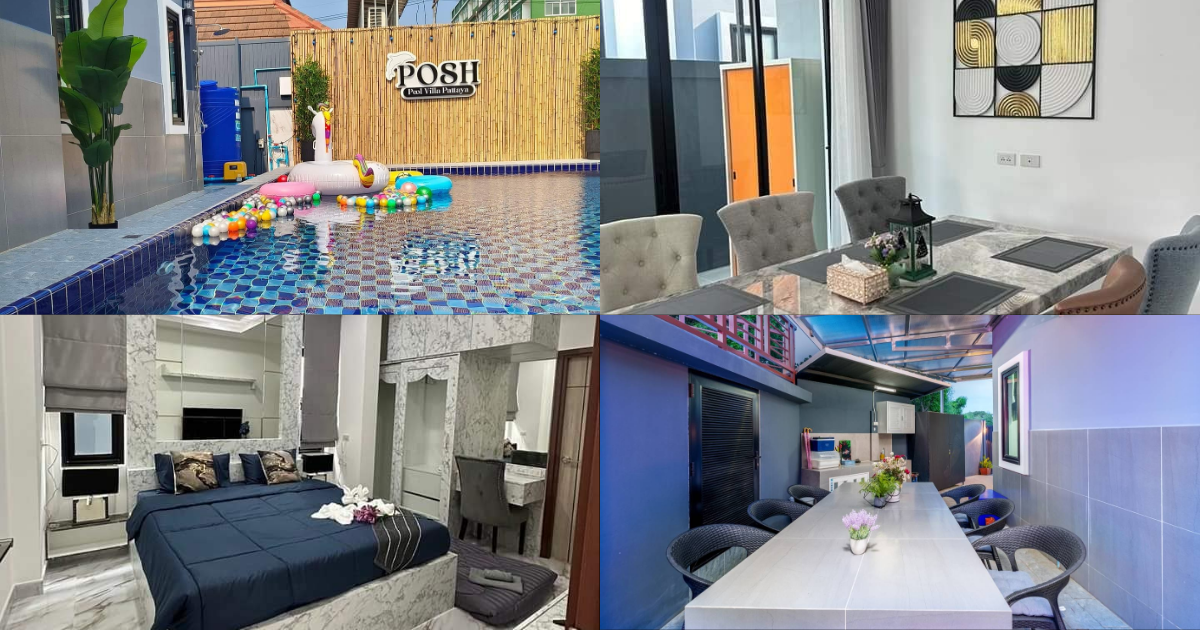 Posh pool villa pattaya - พอช บ้านพลูวิลล่า ติดริมทะเล หาด พัทยา