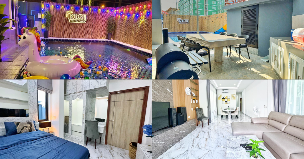 พอช บ้านพลูวิลล่า ติดริมทะเล หาด พัทยา (Posh pool villa pattaya)